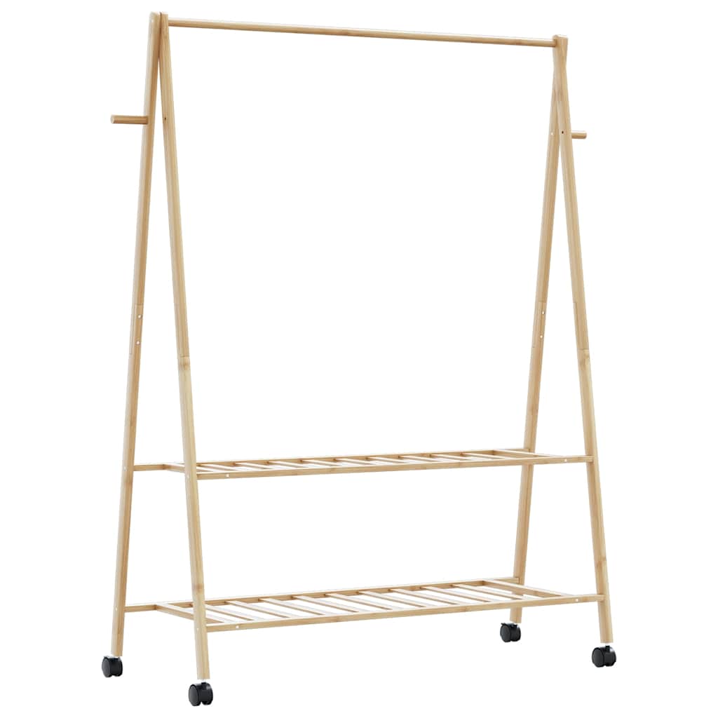 Drabužių kabykla su lentynomis/ratukais, 132x45,5x155,5cm - Namų Idėja