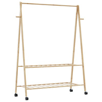 Drabužių kabykla su lentynomis/ratukais, 132x45,5x155,5cm - Namų Idėja