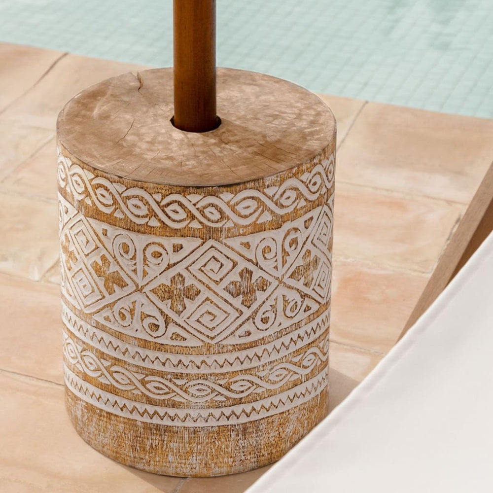Round parasol base STELLA, Vintage white wood
