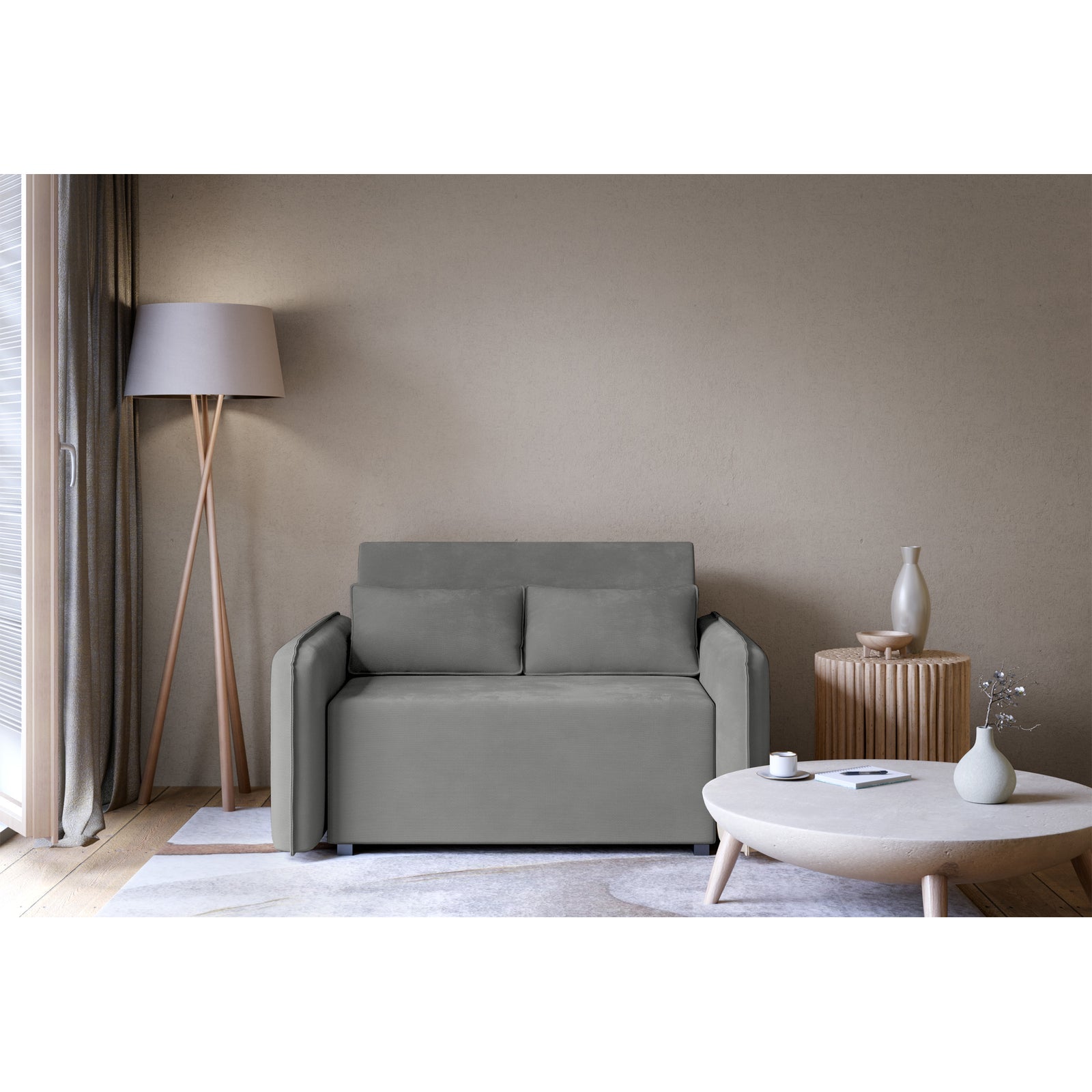 Sofa-lova DUELIA, tamsiai pilka šenilas