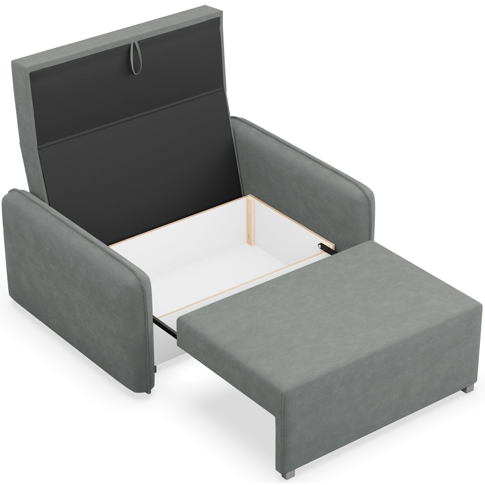 Sofa-lova DUELIA, tamsiai pilka šenilas