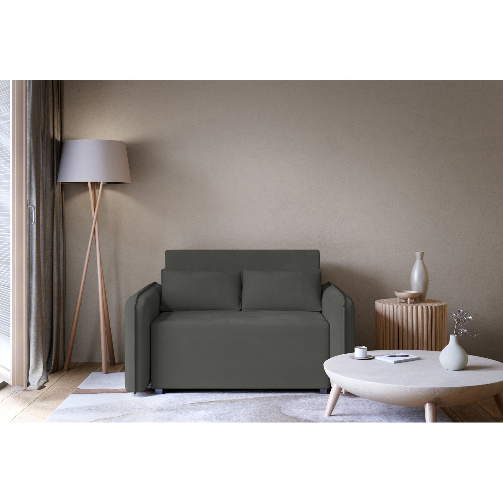 Sofa-lova DUELIA, grafito šenilas