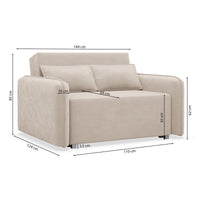 Sofa-lova DUELIA, smėlinė šenilas