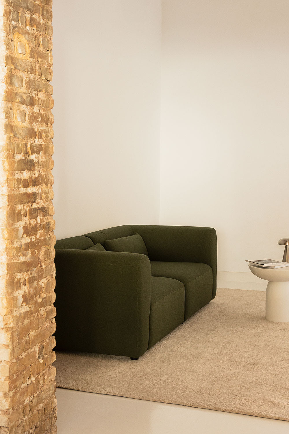 Dviejų dalių modulinė sofa FILA, žalia, teddy