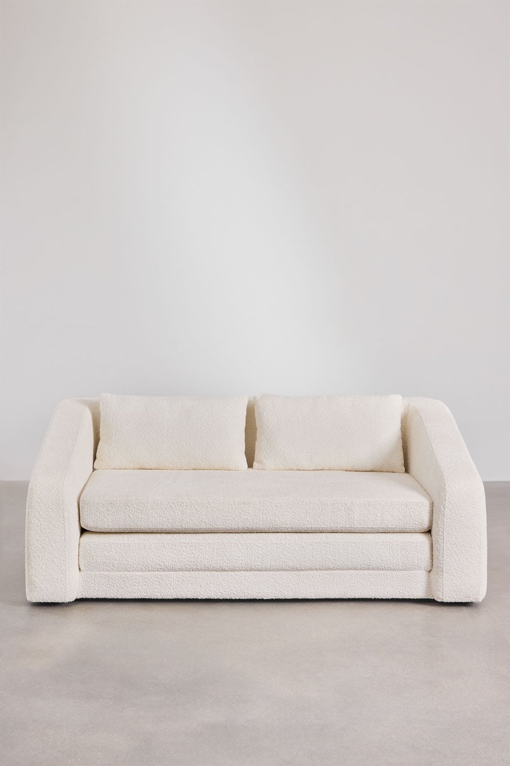 Dvievietė sofa DALILA su miegama funkcija, balta spalva