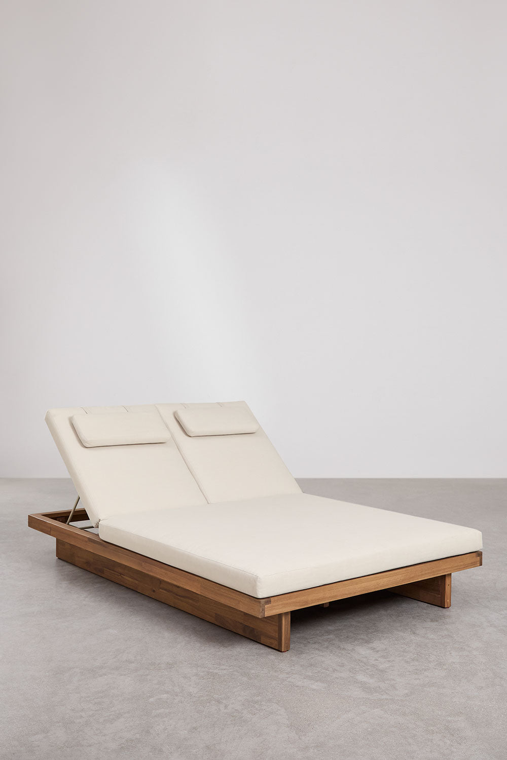 FORTO double outdoor sun lounger, acacia