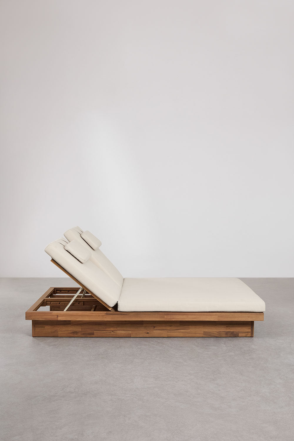 FORTO double outdoor sun lounger, acacia