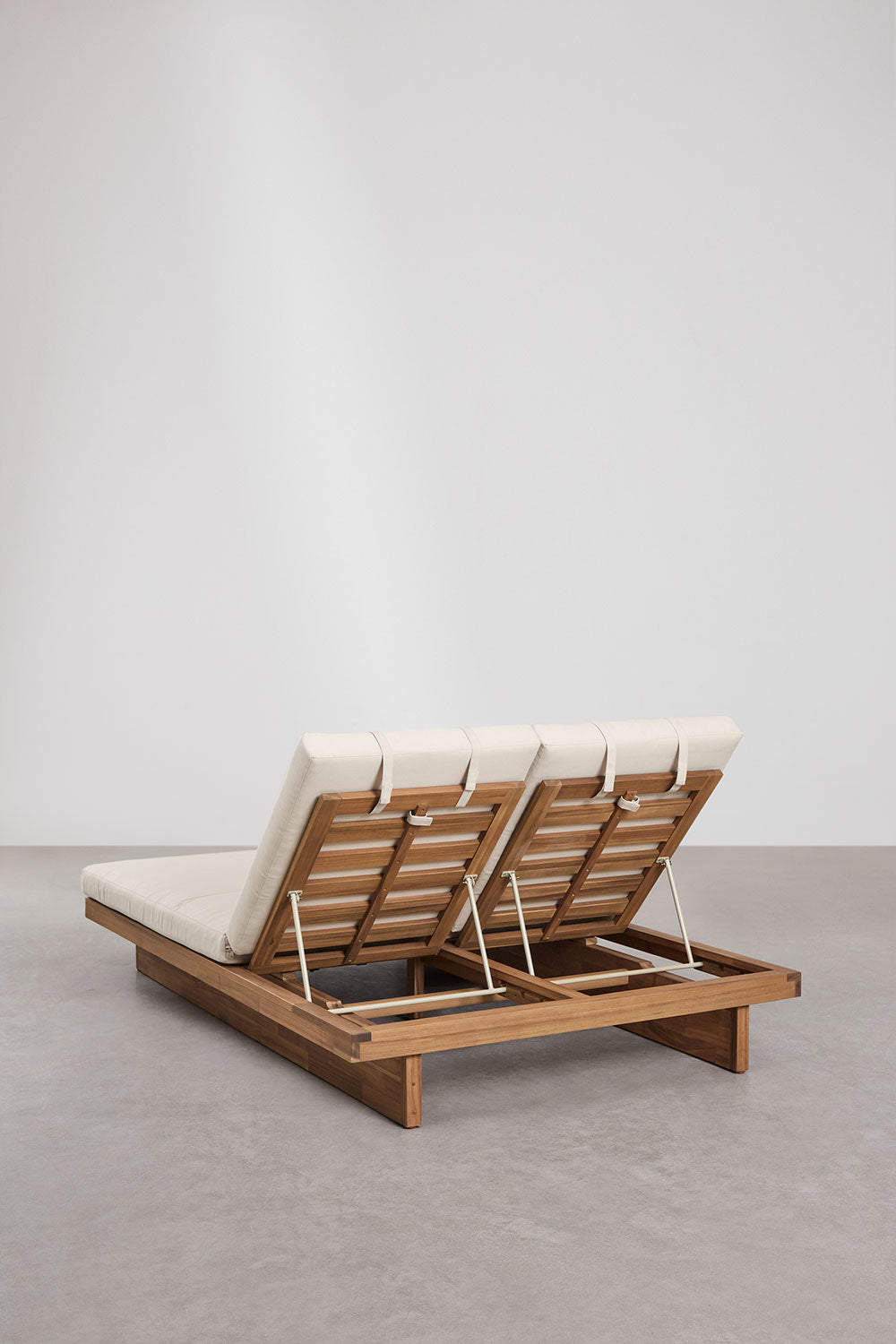 FORTO double outdoor sun lounger, acacia