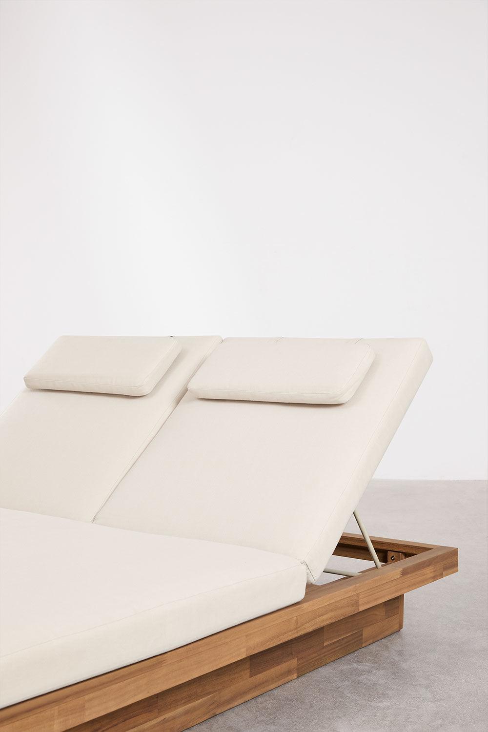 FORTO double outdoor sun lounger, acacia
