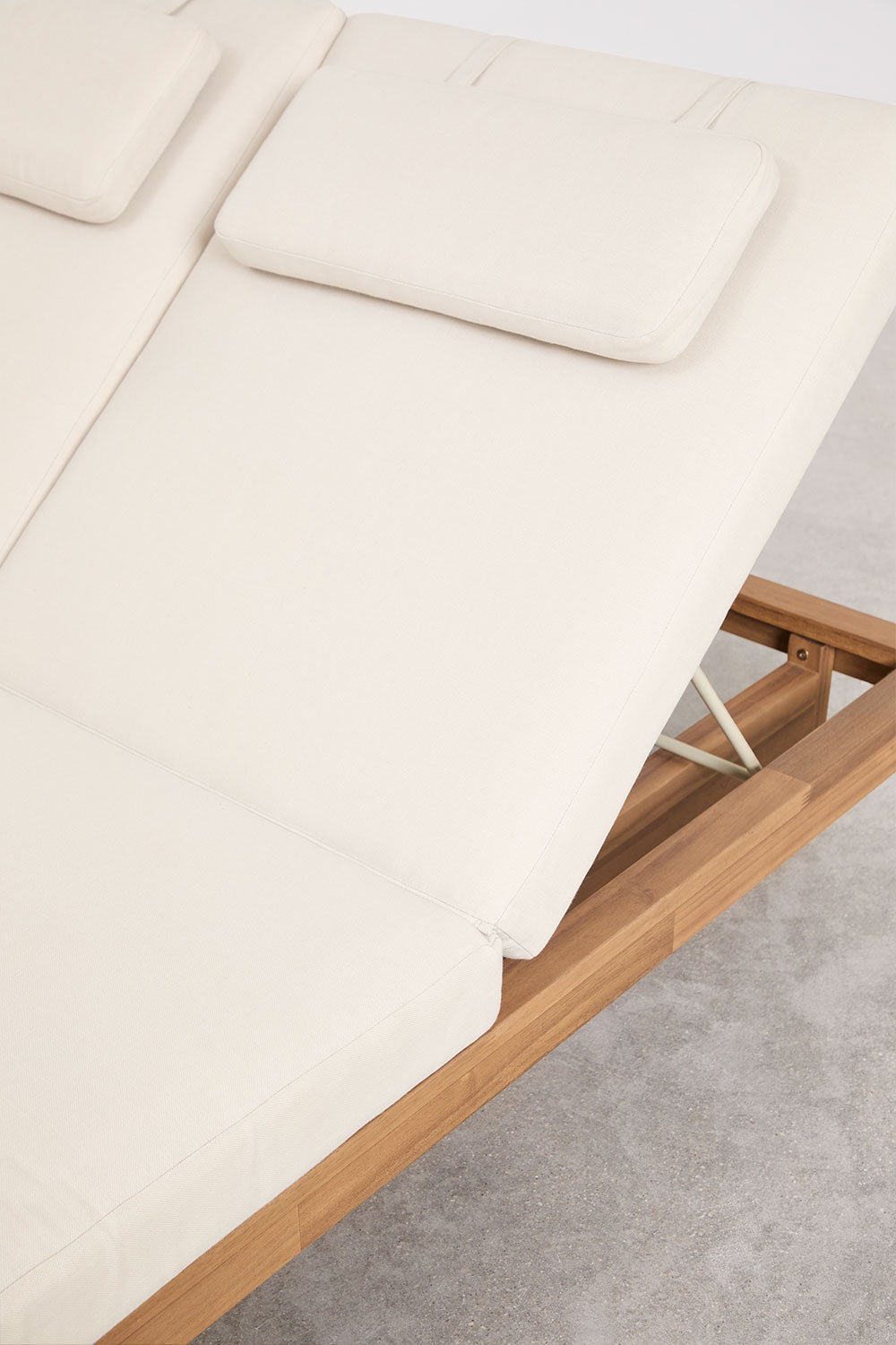 FORTO double outdoor sun lounger, acacia