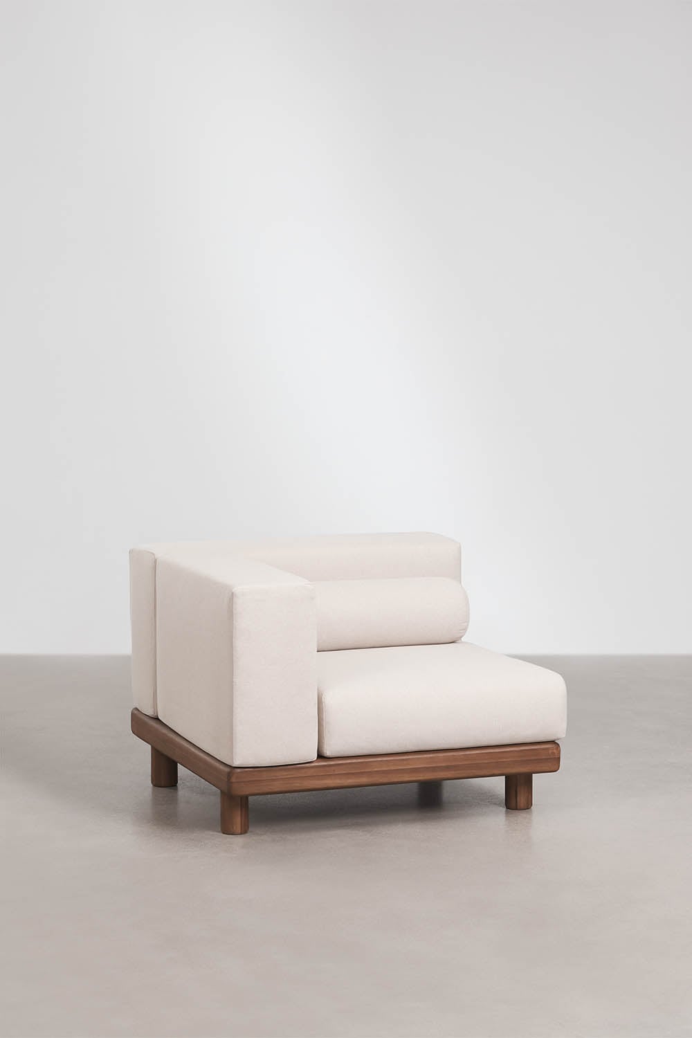 Dvivietė lauko sofa KORKO su kampais ir staliuku, akacija