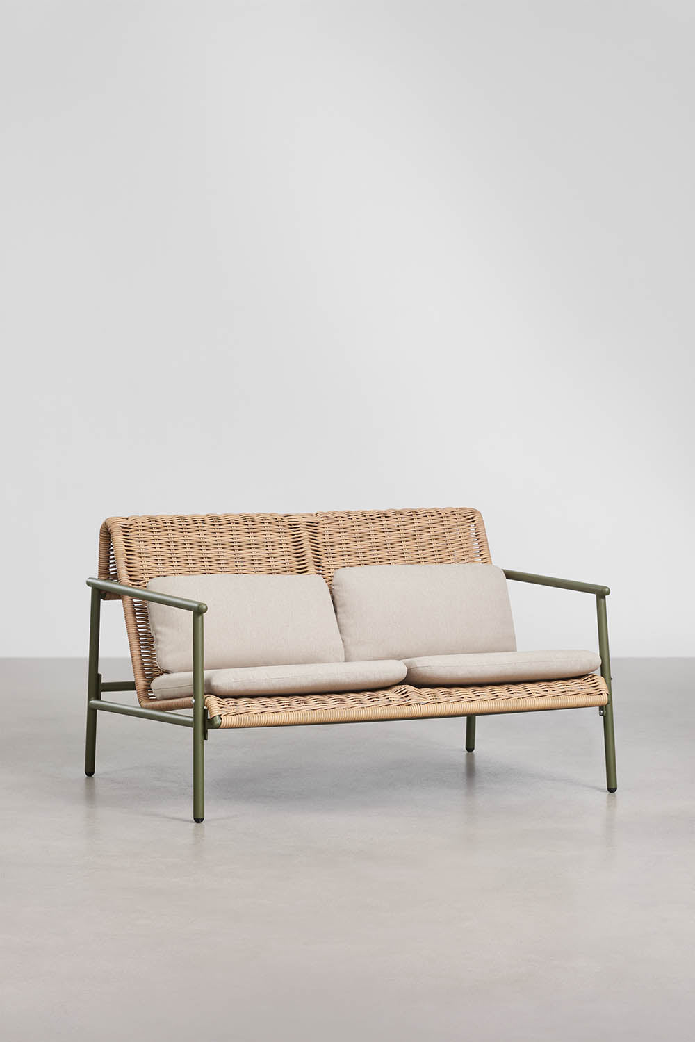 Dvivietė lauko sofa RATANO, ratanas, alyvuogių žalia