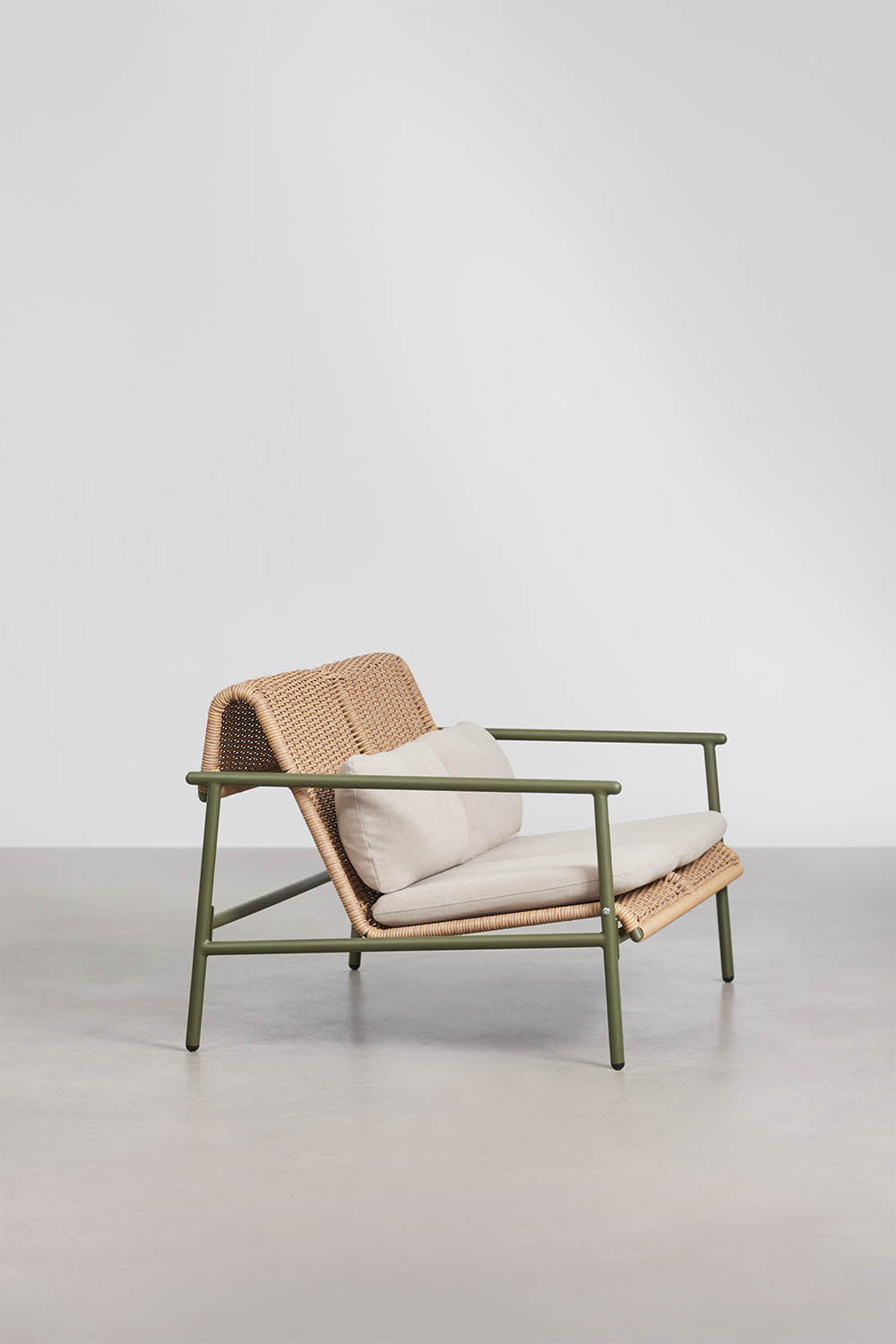 Dvivietė lauko sofa RATANO, ratanas, alyvuogių žalia