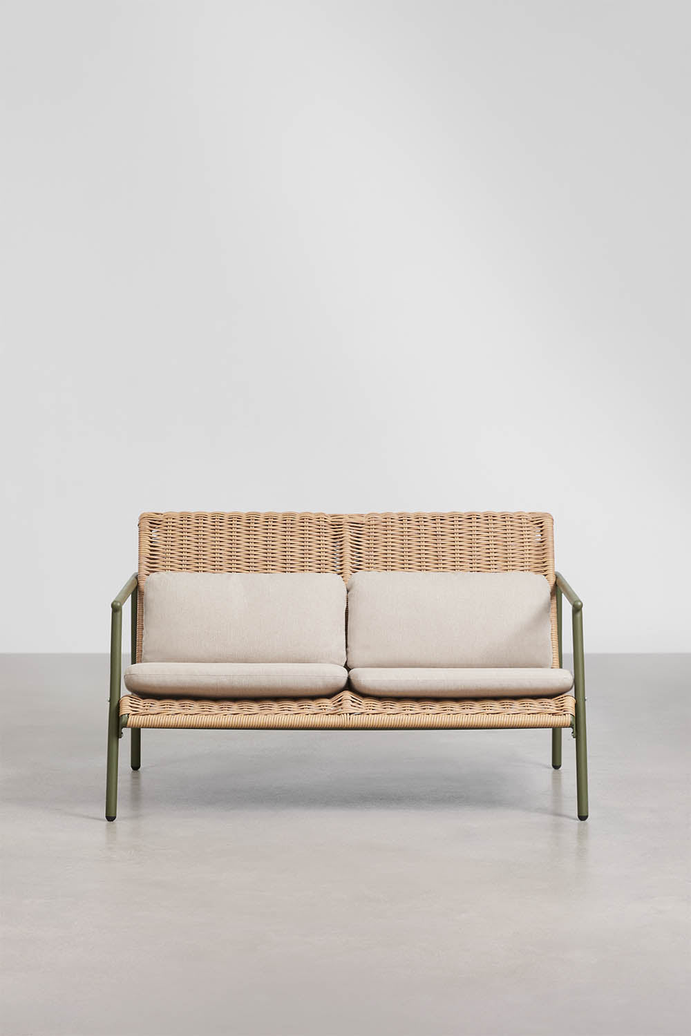 Dvivietė lauko sofa RATANO, ratanas, alyvuogių žalia