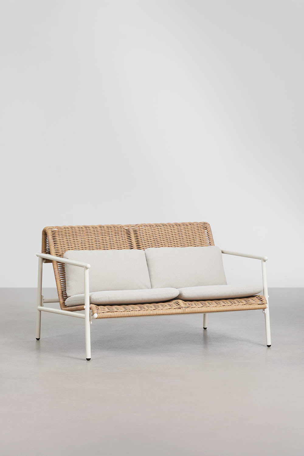 Dvivietė lauko sofa RATANO, ratanas, balta