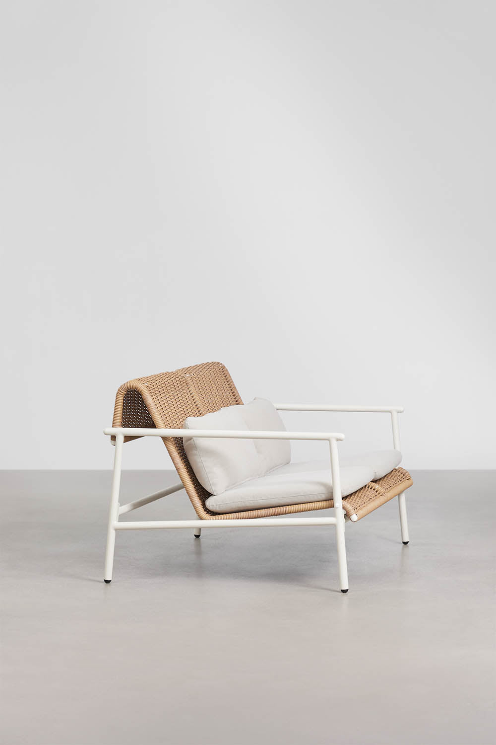 Dvivietė lauko sofa RATANO, ratanas, balta