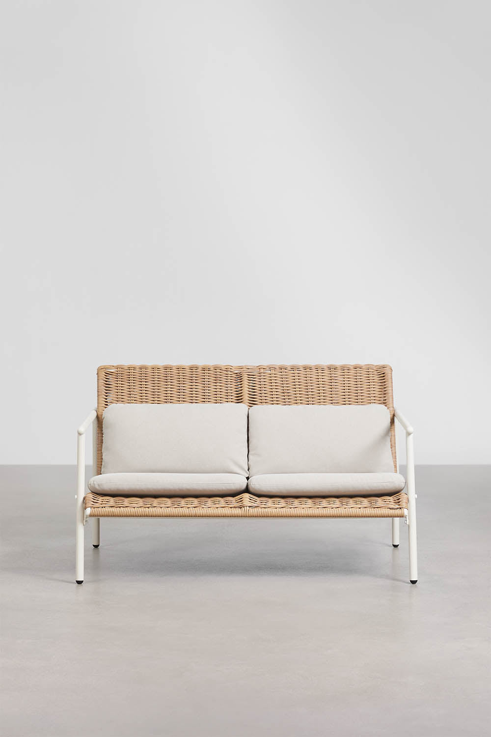 Dvivietė lauko sofa RATANO, ratanas, balta