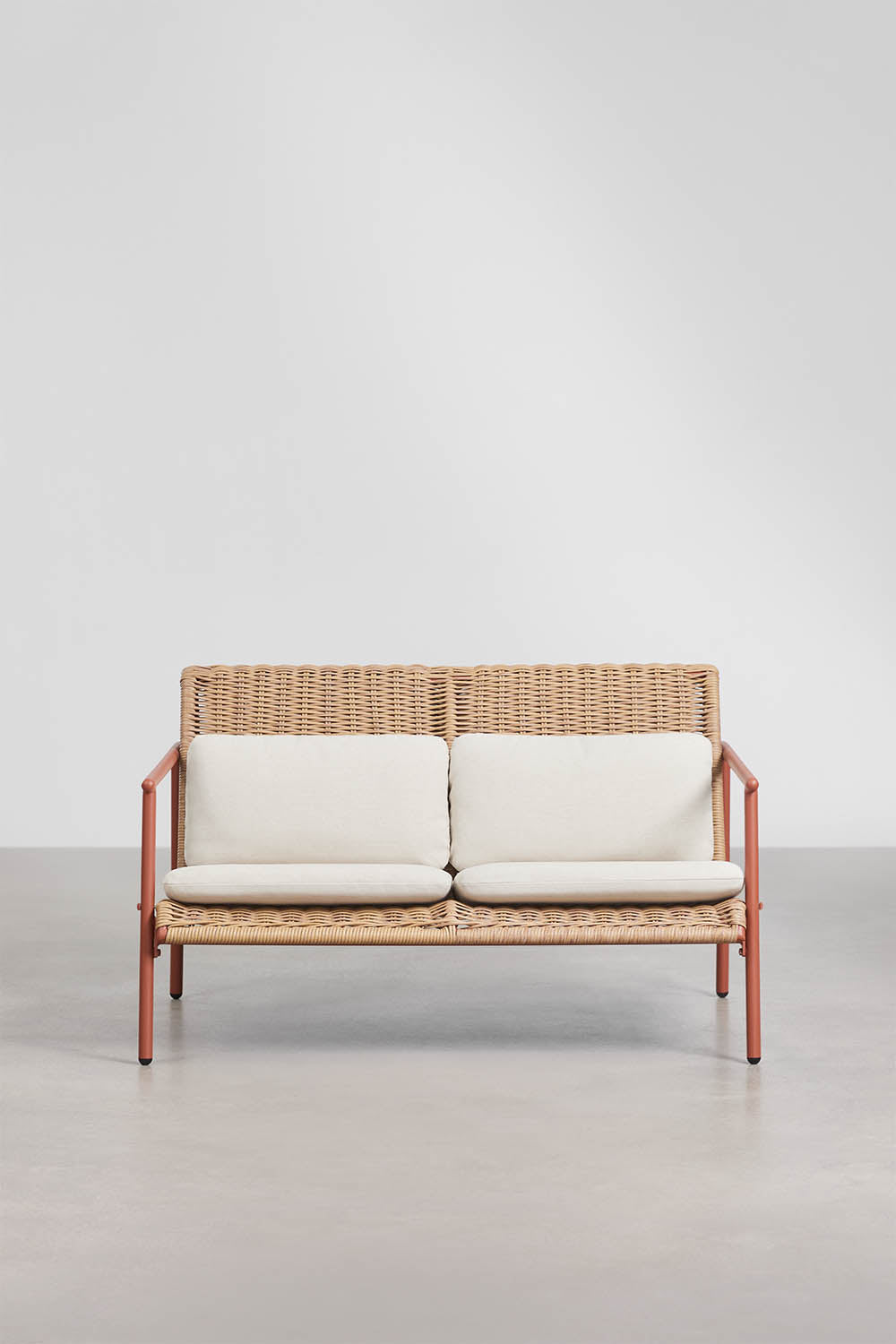 Dvivietė lauko sofa RATANO, ratanas, terakota