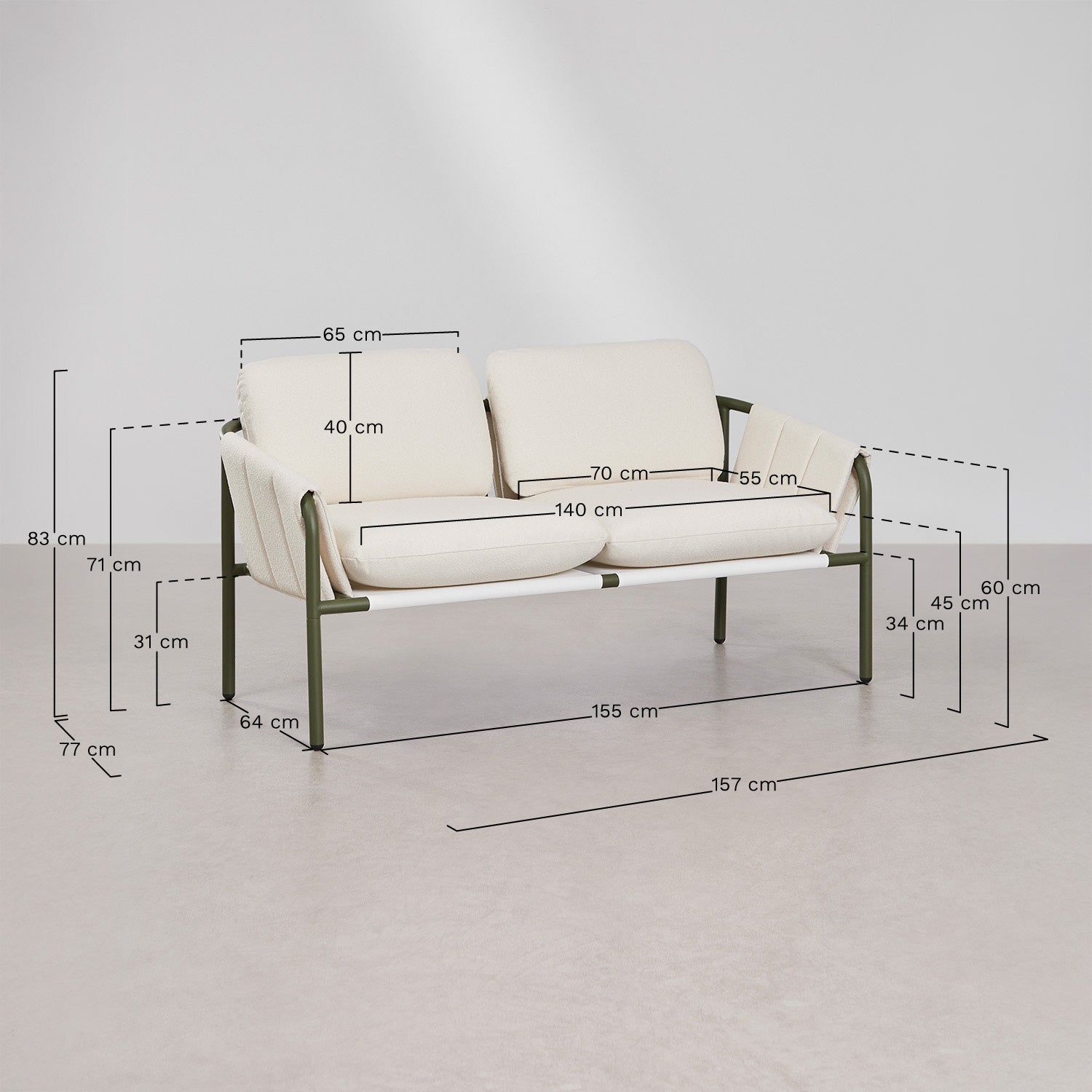 Dvivietė lauko sofa ZUNIKA, mokos ruda