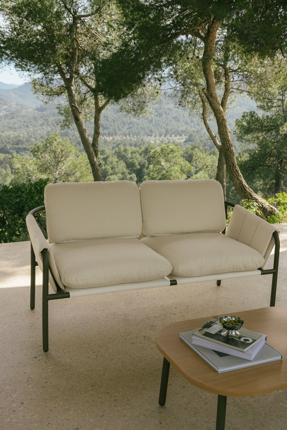 Dvivietė lauko sofa ZUNIKA, mokos ruda