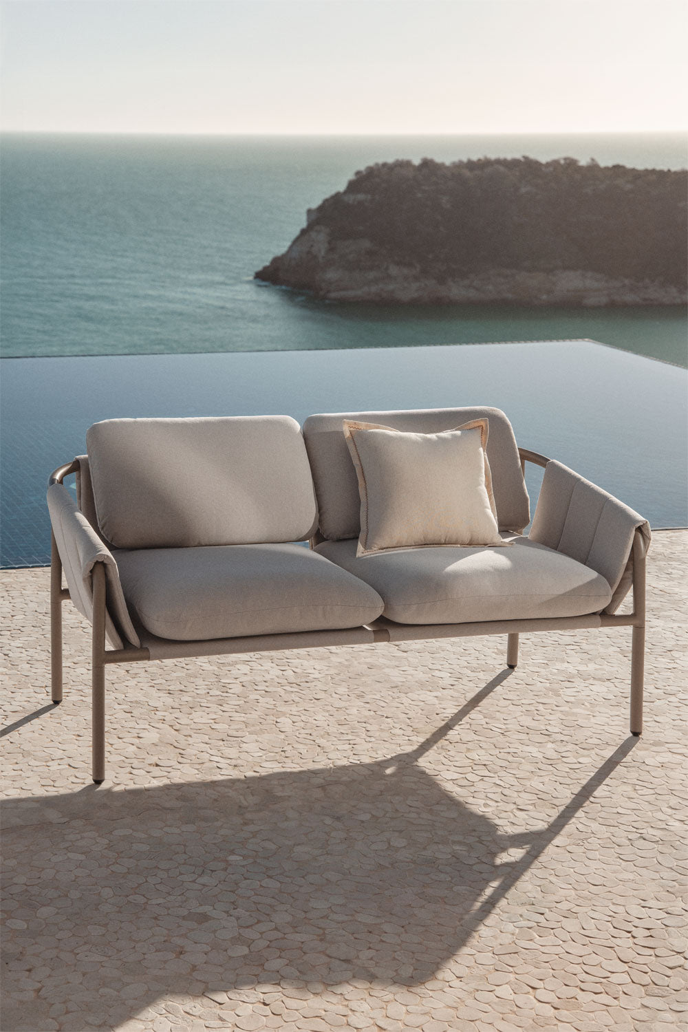 Dvivietė lauko sofa ZUNIKA, mokos ruda