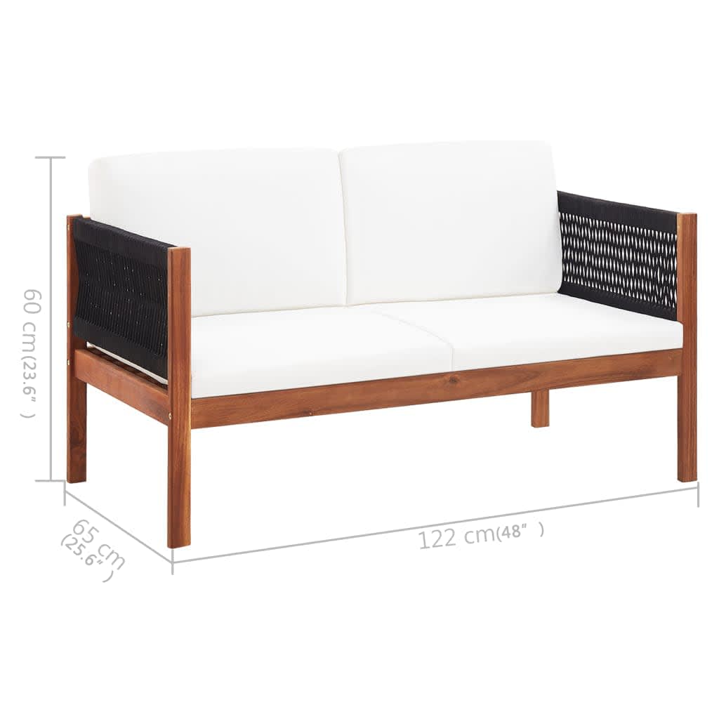 Dvivietė sodo sofa, akacijos medienos masyvas - Namų Idėja
