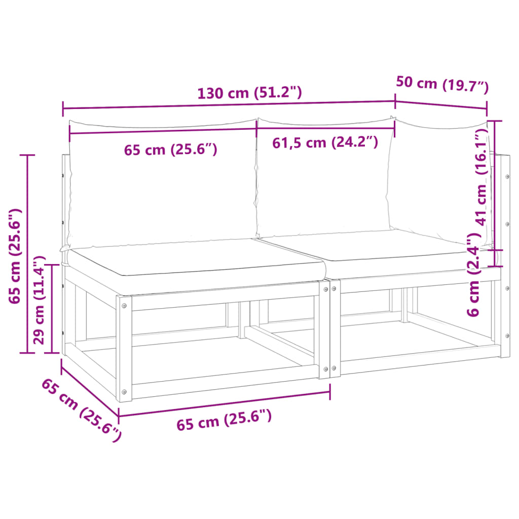 Dvivietė sodo sofa su pagalvėlėmis, akacijos mediena ir virvė - Namų Idėja