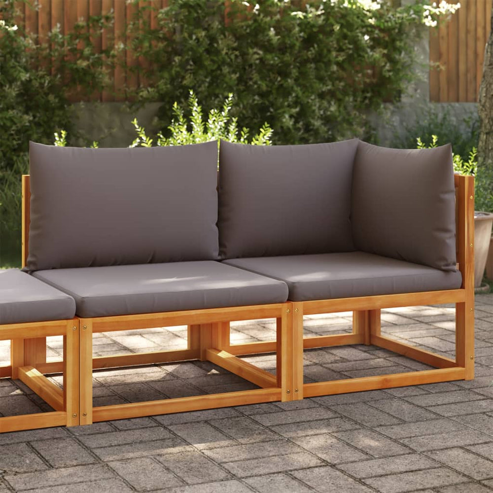 Dvivietė sodo sofa su pagalvėlėmis, akacijos mediena ir virvė - Namų Idėja