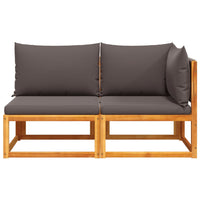 Dvivietė sodo sofa su pagalvėlėmis, akacijos mediena ir virvė - Namų Idėja