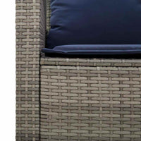 Dvivietė sodo sofa su pagalvėlėmis ir staliuku, pilkos spalvos - Namų Idėja