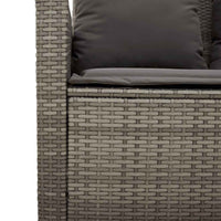 Dvivietė sodo sofa su pagalvėlėmis ir staliuku, pilkos spalvos - Namų Idėja