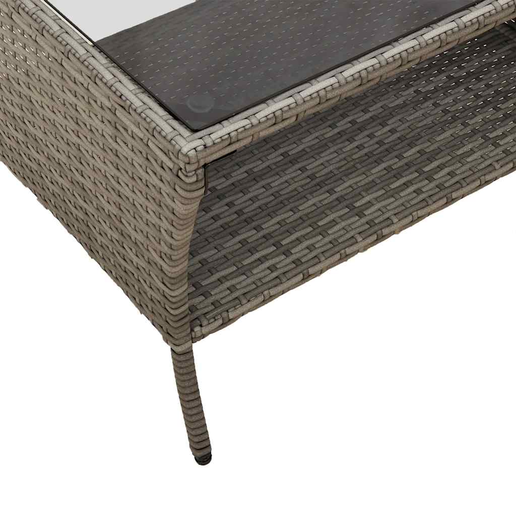 Dvivietė sodo sofa su pagalvėlėmis ir staliuku, pilkos spalvos - Namų Idėja