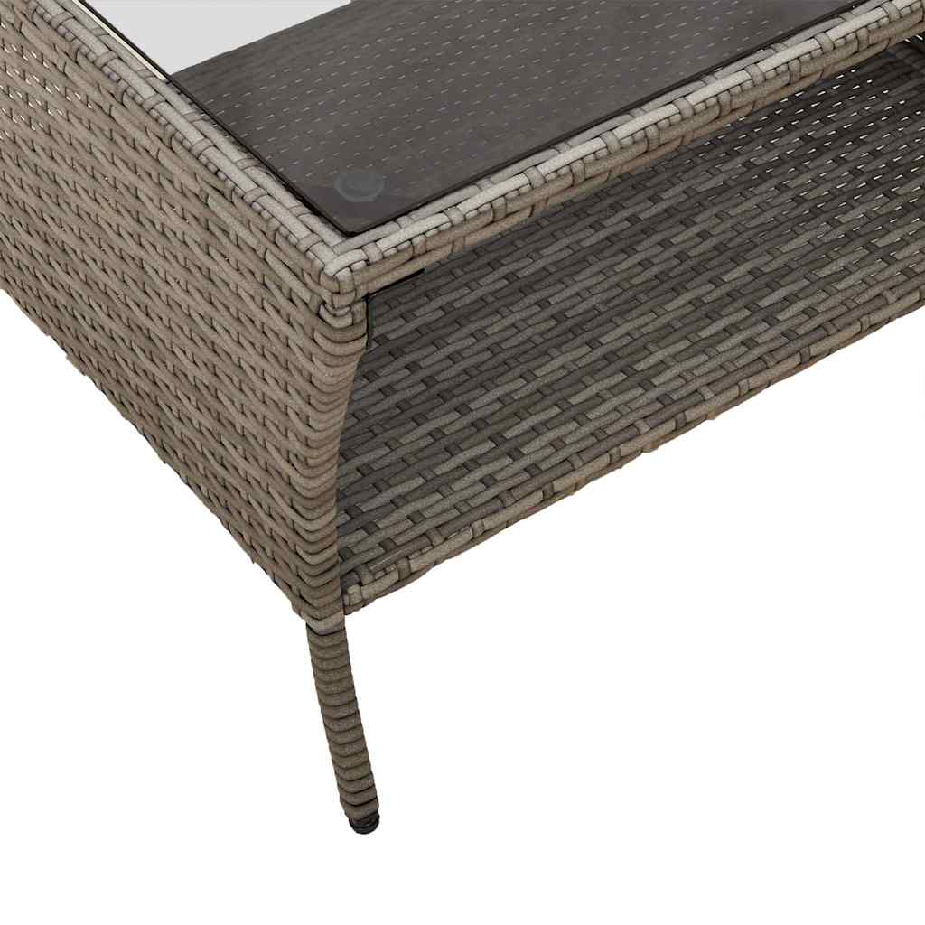 Dvivietė sodo sofa su pagalvėlėmis ir staliuku, pilkos spalvos - Namų Idėja