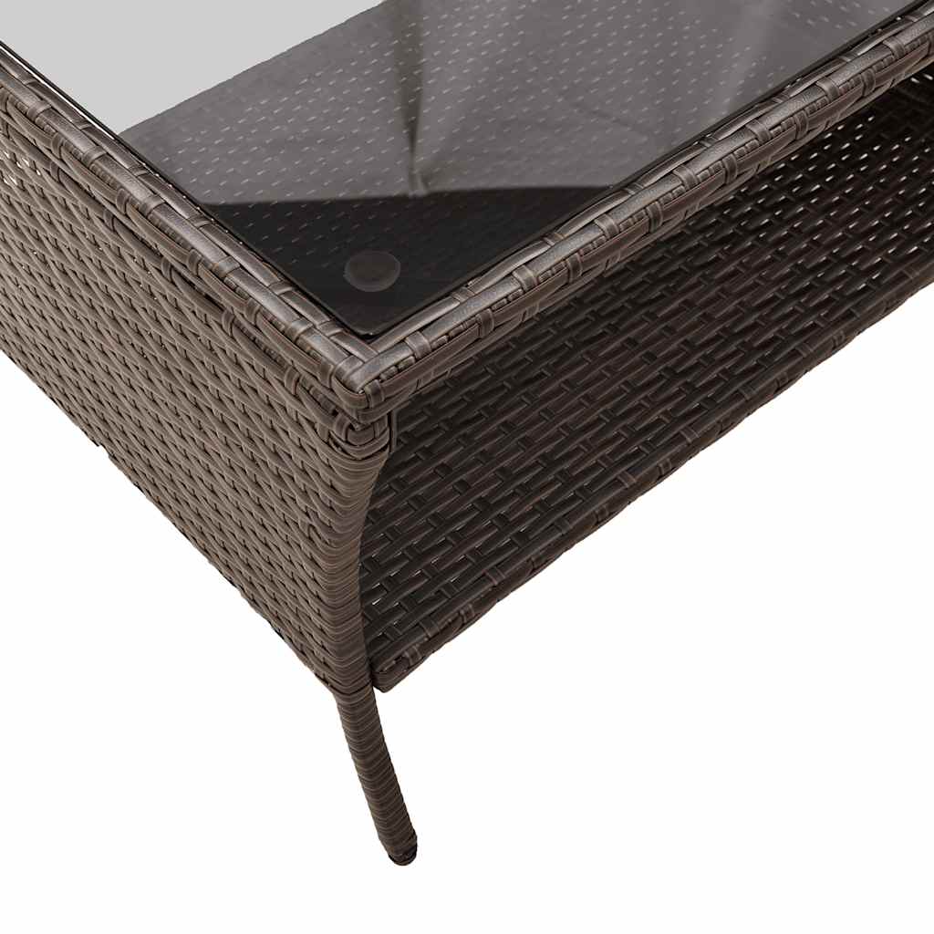 Dvivietė sodo sofa su pagalvėlėmis ir staliuku, rudos spalvos - Namų Idėja