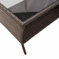 Dvivietė sodo sofa su pagalvėlėmis ir staliuku, rudos spalvos - Namų Idėja