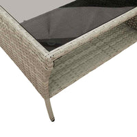 Dvivietė sodo sofa su pagalvėlėmis ir staliuku, šviesiai pilka - Namų Idėja
