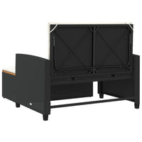 Dvivietė sodo sofa su pagalvėlėmis, juoda, poliratanas/akacija - Namų Idėja