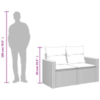 Dvivietė sodo sofa su pagalvėlėmis, juodos spalvos, poliratanas - Namų Idėja