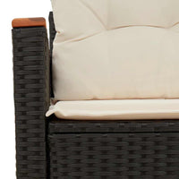 Dvivietė sodo sofa su pagalvėlėmis, juodos spalvos, poliratanas - Namų Idėja