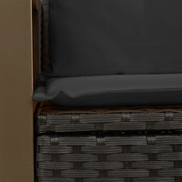 Dvivietė sodo sofa su pagalvėlėmis, juodos spalvos, poliratanas - Namų Idėja