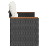 Dvivietė sodo sofa su pagalvėlėmis, juodos spalvos, poliratanas - Namų Idėja