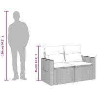 Dvivietė sodo sofa su pagalvėlėmis, juodos spalvos, poliratanas - Namų Idėja