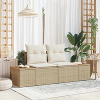 dvivietė sodo sofa su pagalvėlėmis Kreminė Poli ratanas - Namų Idėja