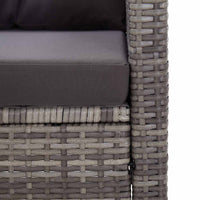Dvivietė sodo sofa su pagalvėlėmis, pilka, 124cm, poliratanas - Namų Idėja