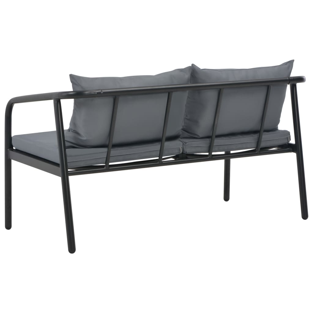 Dvivietė sodo sofa su pagalvėlėmis, pilkos spalvos, aliuminis - Namų Idėja