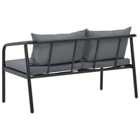 Dvivietė sodo sofa su pagalvėlėmis, pilkos spalvos, aliuminis - Namų Idėja