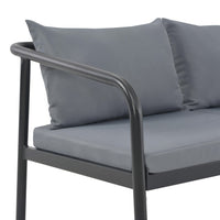Dvivietė sodo sofa su pagalvėlėmis, pilkos spalvos, aliuminis - Namų Idėja