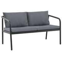 Dvivietė sodo sofa su pagalvėlėmis, pilkos spalvos, aliuminis - Namų Idėja