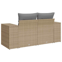 Dvivietė sodo sofa su pagalvėlėmis, smėlio spalvos, poliratanas - Namų Idėja