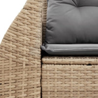 Dvivietė sodo sofa su pagalvėlėmis, smėlio spalvos, poliratanas - Namų Idėja